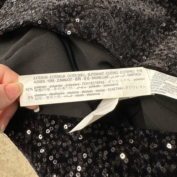 NWT Zara Sequin Black Velvet Mini Dress Size Large - Picture 13 of 14